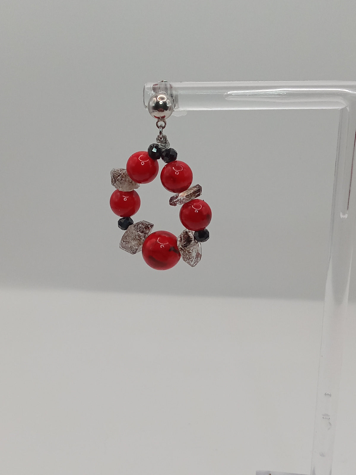 Boucle d'oreille Rouge Impérial