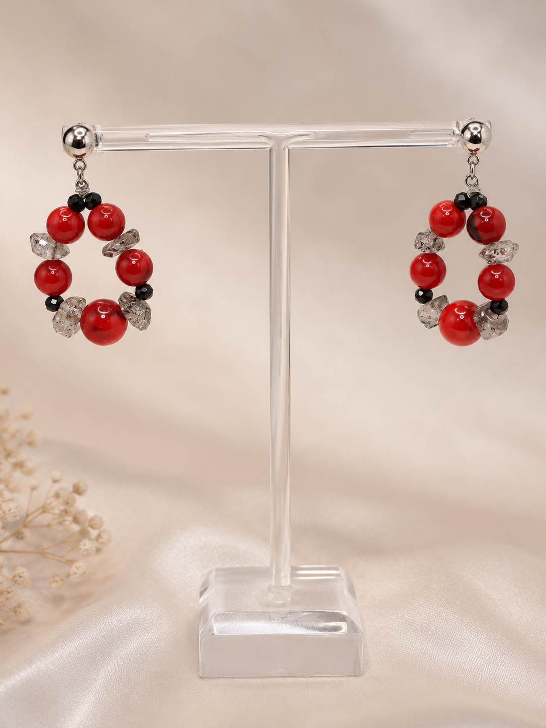 Boucle d'oreille Rouge Impérial