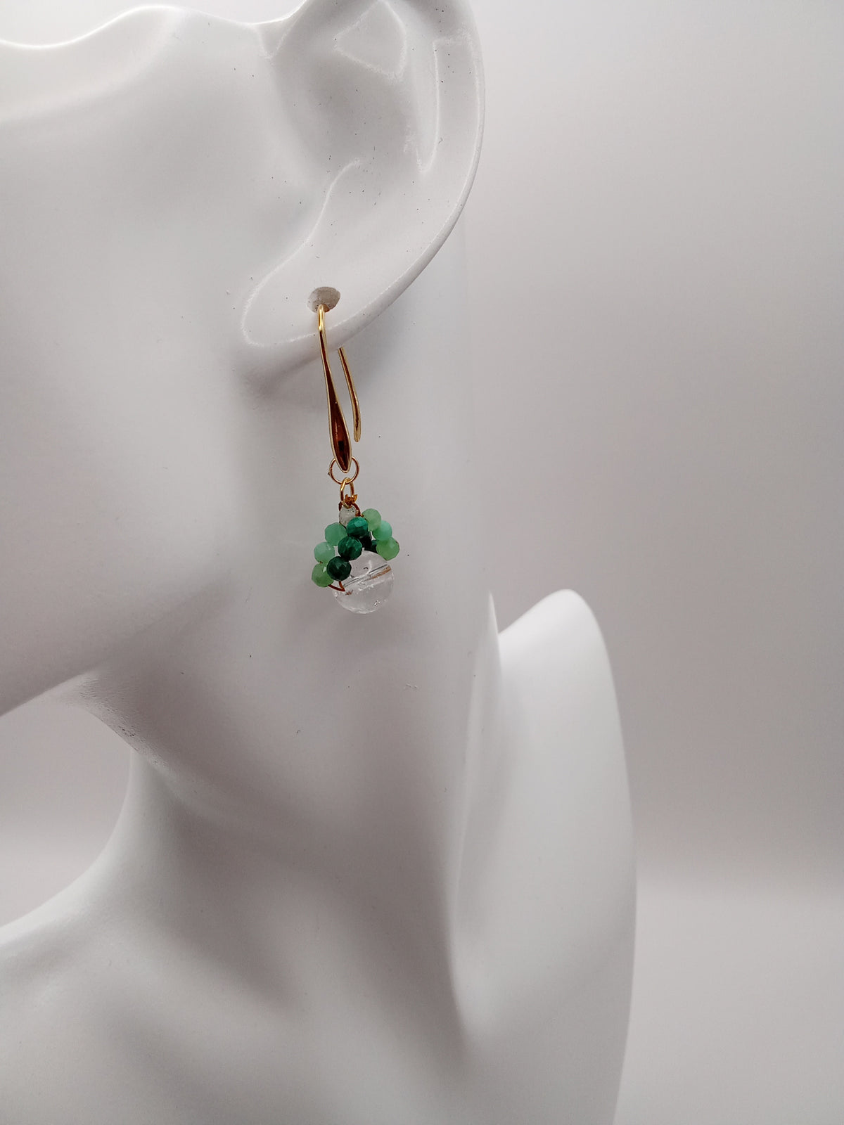 Boucle d'oreille Essence d'Émeraude