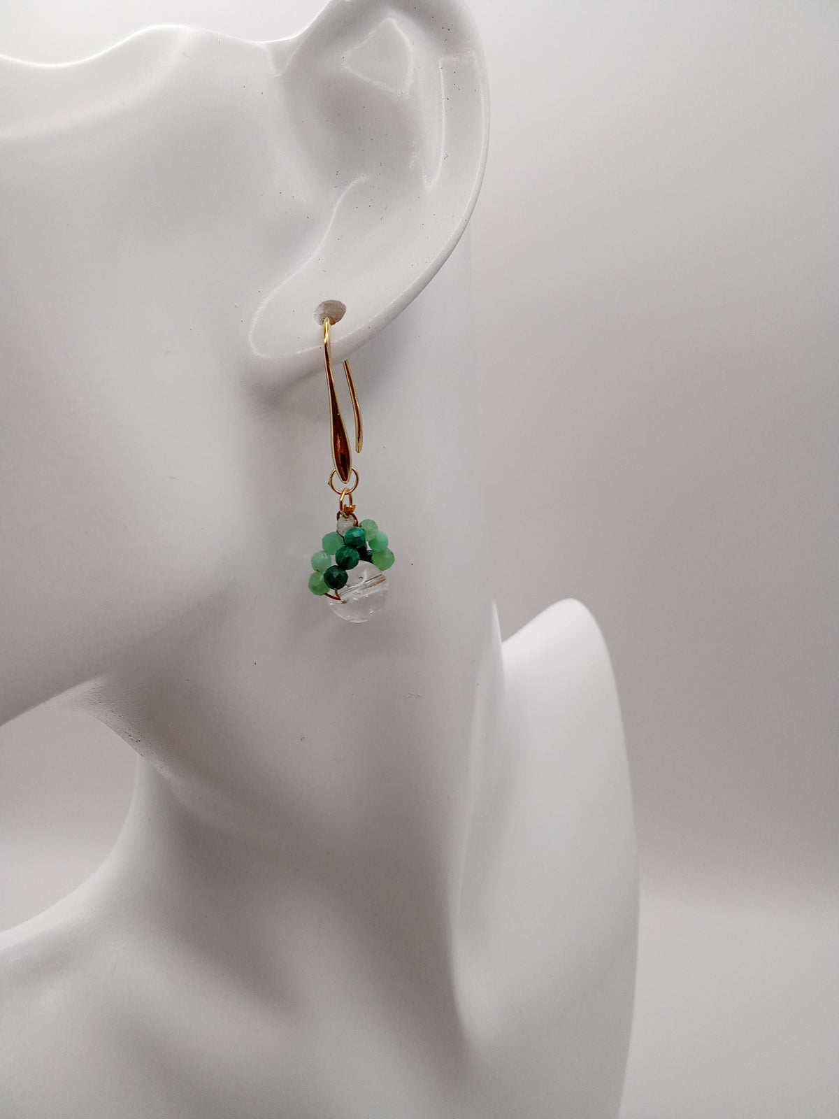 Boucle d'oreille Essence d'Émeraude